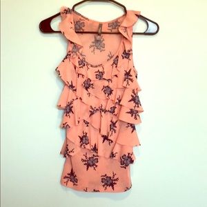 Charlotte Russe Pink Floral Tank Blouse